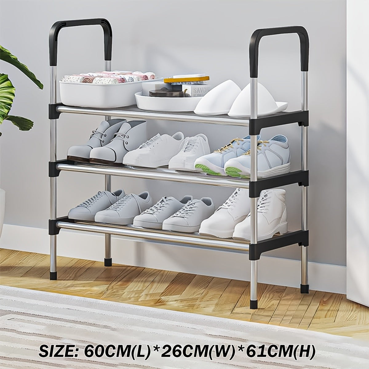 Shoe Organizer Cabinet with Cover – 6/8/10 Tier Nonwoven Fabric Shoe Storage Shelf for 27-35 Pairs, Portable Shoe Rack for Entryway, Closet, Bedroom (Dark Gray)
