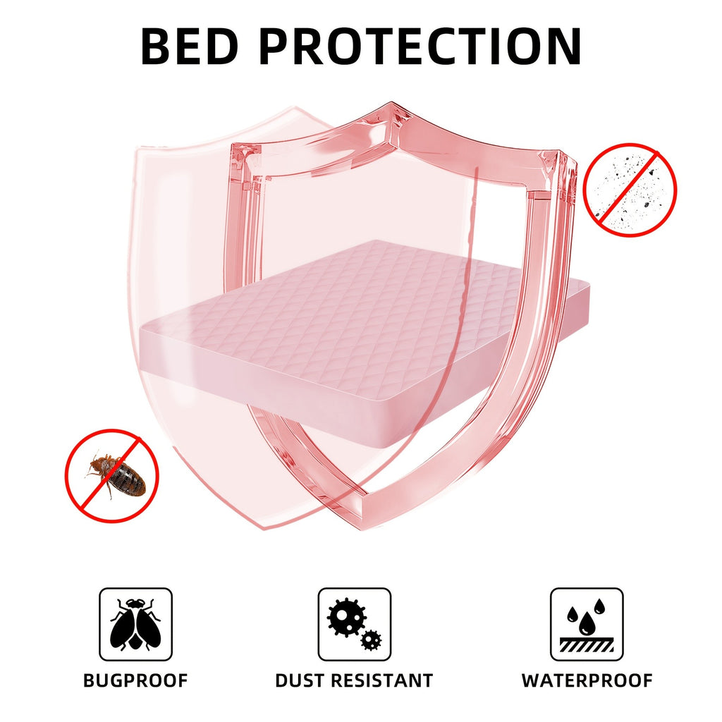 Waterproof Mattress Protector Deep Pocket 2 Pack – Quilted Breathable All-Season Fitted Bed Cover, Buy 1 Get 1 Free, Solid Color for Home & Hotel