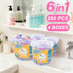6-in-1 Laundry Detergent Beads with Long-Lasting Fragrance – Laundry Pods for Cleaning & Refreshing, 50 / 100 / 200 Count Value Packs