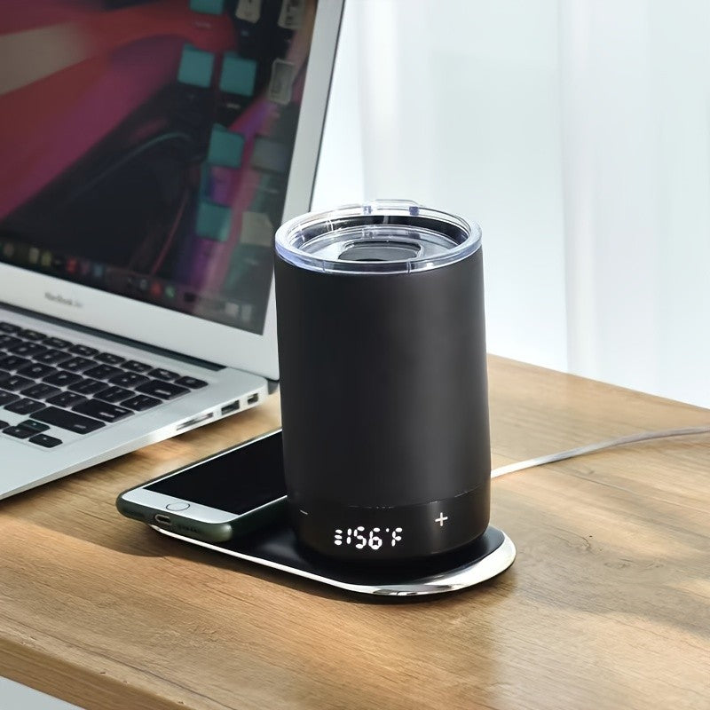 Self Heating Coffee Mug 12oz USB-C Rechargeable – Smart Temperature Maintaining Electric Mug with LED Display for Coffee & Hot Beverages