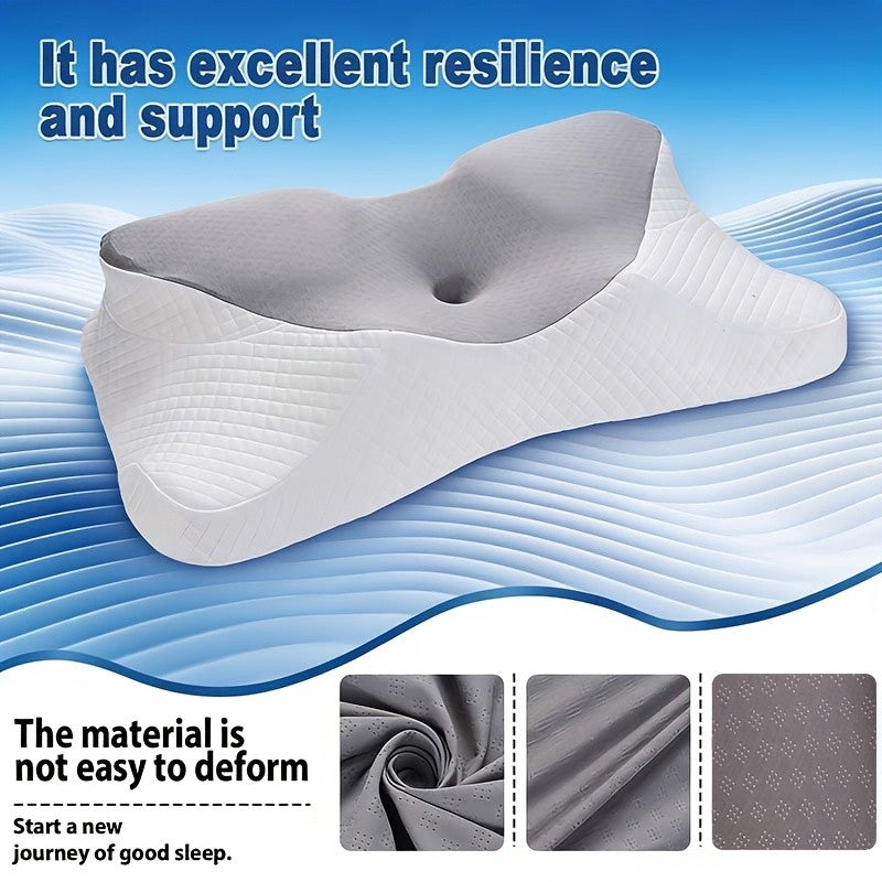 Memory Foam Cervical Support Pillow – Slow Rebound Breathable Arch Pillow for All Sleeping Positions, Neck & Spine Relief, Soft Multifunctional Bed Pillow & Family Gift