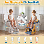 2-in-1 Potty Training Toilet Seat with Step Stool for Toddlers – Adjustable Height, Anti-Slip Pad & Splash Guard for Boys & Girls