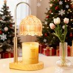 Candle Warmer Lamp Adjustable Height Dimmable Flameless – Vintage Iron Tabletop with Timer, 120V, Home Decor Gift
