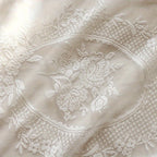 Sheer Curtains Embroidered Floral 2 Panels - White Gauze Pole Pocket Drapes, Sunlight Filtering Window Curtains for Living Room Bedroom Dining Room Balcony Wedding Decor