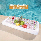 Inflatable Pool Cooler Bar with Drink Holders – Floating Ice Cooler for Pool Party Beach BBQ Summer Outdoor Fun, Easy Inflate, Portable Pool Float Beverage Bar