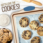 Non-Stick Baking Sheet Set with Silicone Handles – Heavy Carbon Steel Cookie Trays, Stackable, Assorted Sizes, 2/3/6/12/24 Pack for Baking & Roasting