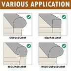 Sofa Armrest Covers Set of 2 Stretch Spandex Elastic Plaid Slip-On Arm Protectors for Couch Chair Universal Fit Pet Hair Scratch Guard Dark Gray