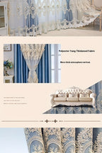 Luxury Blackout Curtains for Bedroom Living Room, European 3D Jacquard Embroidery Grommet Top Window Drapes, Thermal Insulated Light Blocking Machine Washable Panels