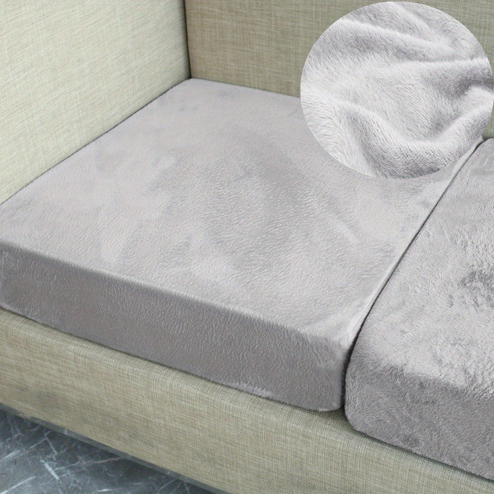 Velvet Stretch Cushion Cover Slipcover for Sofa Armchair Living Room Seat Cushion Protector Plush Couch Cover 1 2 3 Seater
