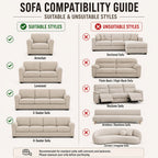 Elastic Sofa Cover with Skirt Full Coverage Printed Slipcover Machine Washable Universal Fit 2 3 4 Seater Couch Protector Living Room