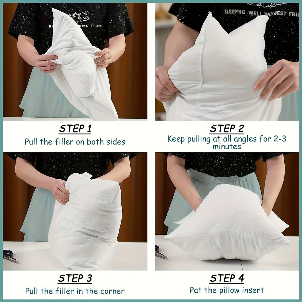 Hypoallergenic Fiber Pillow Inserts 1/2/4 Pack – White Square Cushion Filling with Zipper, Polyester Sanded Soft Fill for Sofa Bed Patio Bedroom Office Living Room Indoor Outdoor Decor
