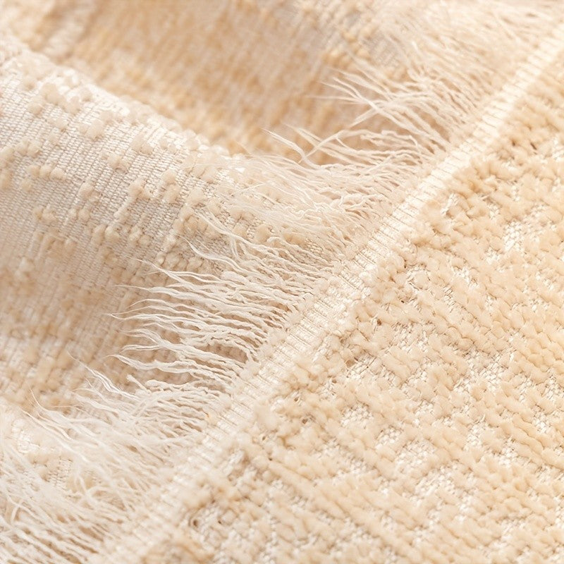 Soft Chenille Sofa Throw Cover with Fringes Durable Pet-Friendly Solid Couch Protector Slipcover for Living Room Sectional Armchair Home Decoration