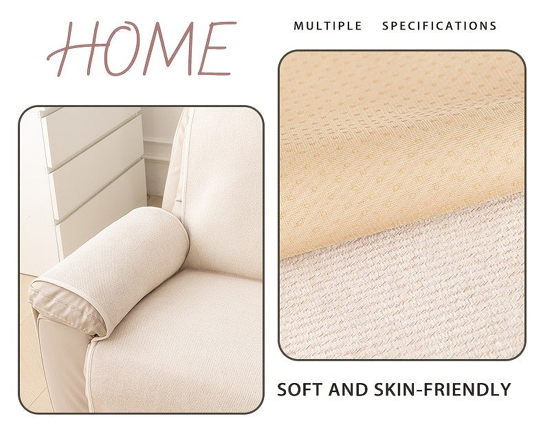 Bohemian Sofa Cover for Armchairs & Single Sofas, Anti-Slip Machine Washable Slipcover, Soft Solid Color Pet-Friendly Couch Protector for All Seasons, Modern Minimalist Home Decor