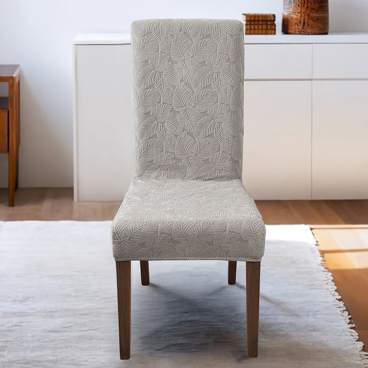 Dining Chair Covers 4/6pcs – Plant Print Stretch Parsons Chair Slipcovers 90% Polyester Elastic Band All-in-One Seat & Back Protector, Vintage Elegant Style for Kitchen Wedding Mother's Day Gift