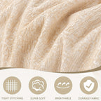Soft Chenille Sofa Throw Cover with Fringes Durable Pet-Friendly Solid Couch Protector Slipcover for Living Room Sectional Armchair Home Decoration