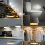 Motion Sensor Cabinet Lights USB Rechargeable Dimmable LED Indoor Lighting – 3 Adjustable Modes for Wardrobe, Kitchen, Bedroom & Office – 3 or 6 Pack
