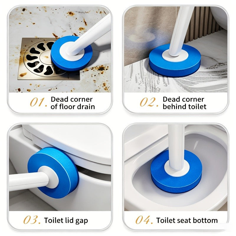 SOPAMI Disposable Toilet Brush with 32 Refill Heads – 360° Rotating Wall-Mounted Hygienic Cleaning Tool for Toilet, Tub, Sink & Tiles