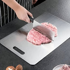Stainless Steel Cutting Board Set 3 Piece - Dual-Sided SUS304 Metal Chopping Boards Non-Stick Rust-Resistant BPA-Free Portable for Kitchen Camping Picnic, Meat Fruit Vegetables