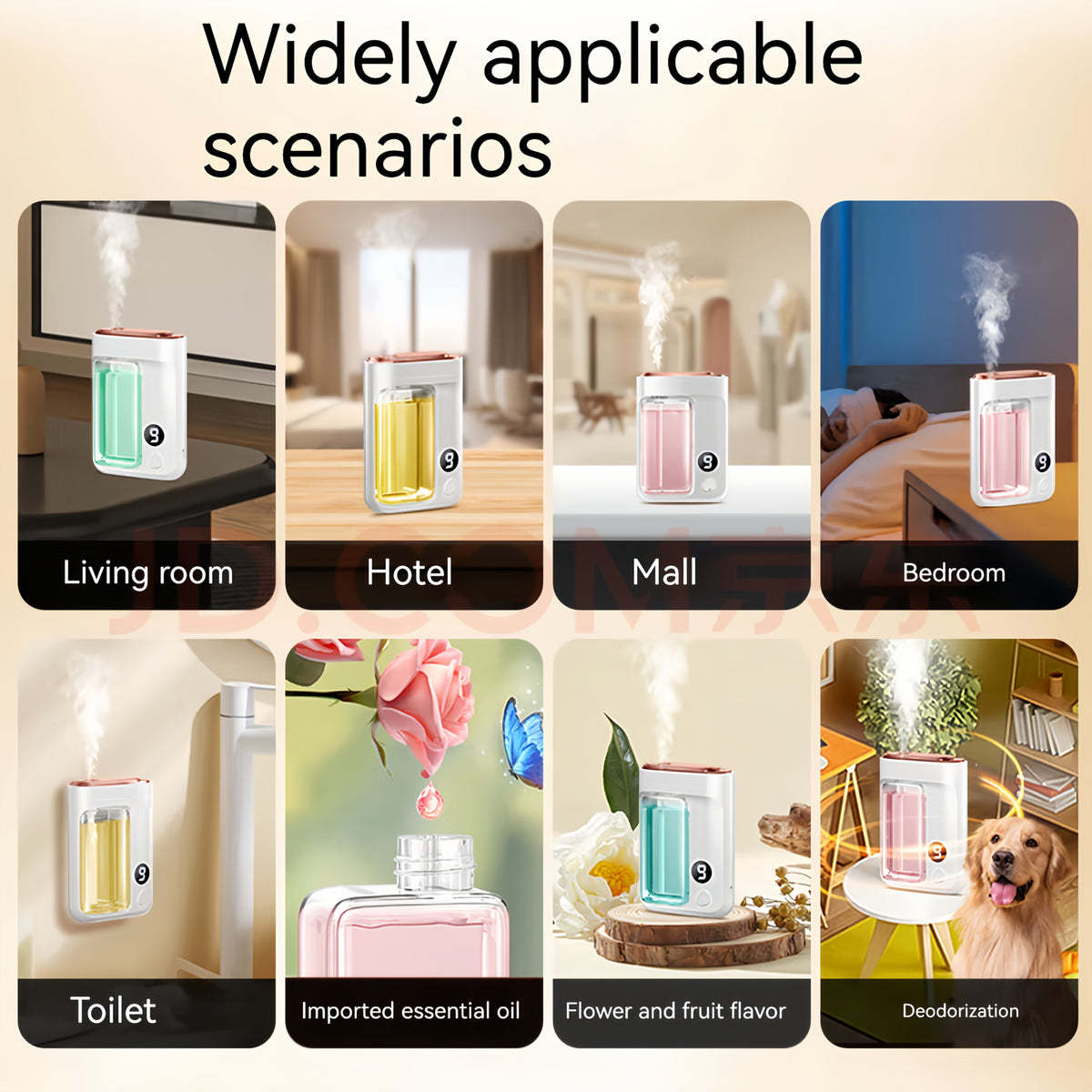 Soundwave Essential Oil Diffuser Humidifier Long-Lasting Fragrance Aromatherapy for Home Bathroom Room Decor with Essential Oils
