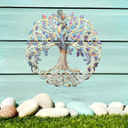 Tree of Life Metal Wall Sculpture – Colorful Multicolor Branches Wall Hanging Art for Indoor & Outdoor Farmhouse, Living Room & Garden Decor