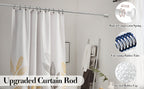 Tension Curtain Rod Adjustable 51-148 Inch No Drill Heavy Duty – Extra Long Spring Pressure Rod for Bathroom Shower Window Patio, White
