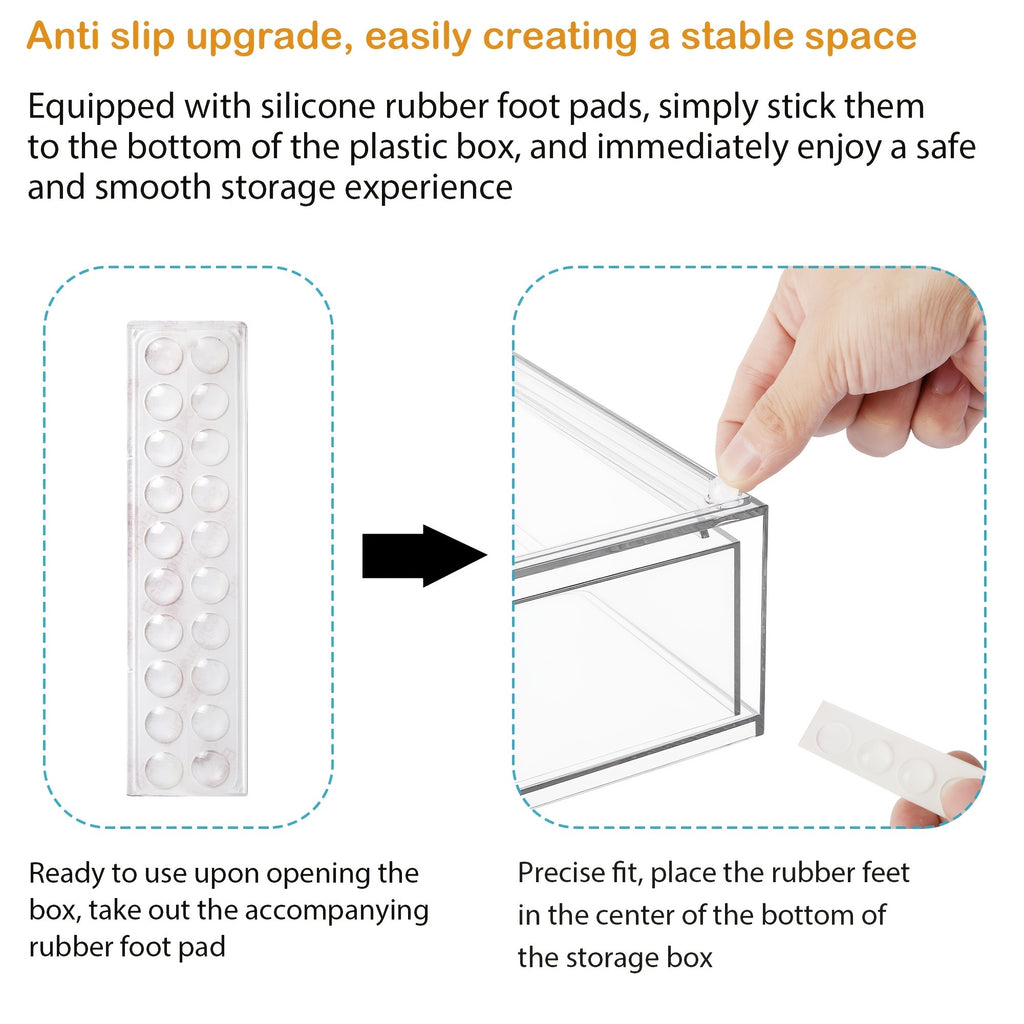 Clear Stackable Acrylic Storage Drawers 2-Pack 7.5"D x 12.1"W x 3.5"H, Transparent Plastic Organizer Bins for Desk Drawer Nightstand – BPA-Free Desktop Storage for Home Office Makeup Supplies