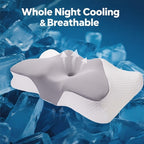 Memory Foam Cervical Support Pillow – Slow Rebound Breathable Arch Pillow for All Sleeping Positions, Neck & Spine Relief, Soft Multifunctional Bed Pillow & Family Gift