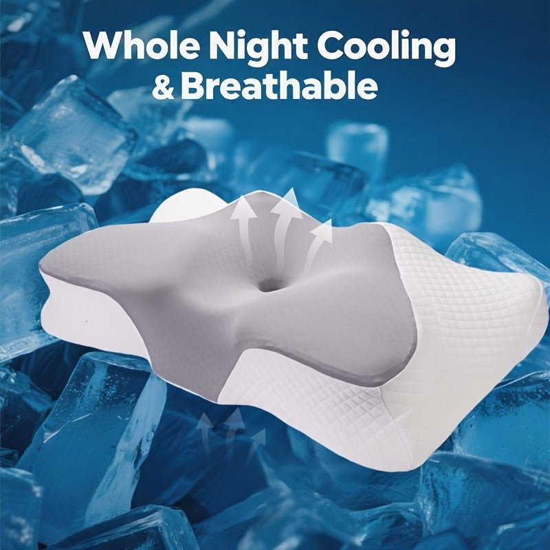 Memory Foam Cervical Support Pillow – Slow Rebound Breathable Arch Pillow for All Sleeping Positions, Neck & Spine Relief, Soft Multifunctional Bed Pillow & Family Gift