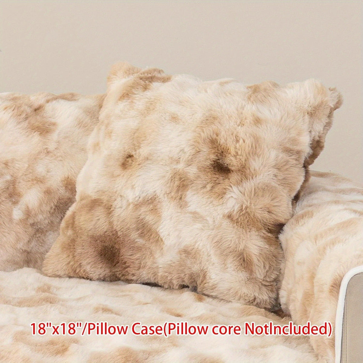 Gradient Faux Rabbit Plush Sofa Cover Non-Slip Furniture Protector – Armchair Loveseat 2 3 4 Seater Couch Cover, Armrest Backrest Pillow Case, 4 Colors 7 Sizes