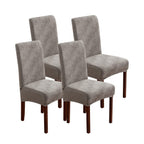 Stretch Jacquard Dining Chair Covers 4/6 Pack – Polar Fleece Slipcovers with Elastic Band, Removable Washable Chair Protector for Dining Room Kitchen Hotel Restaurant Home Decor