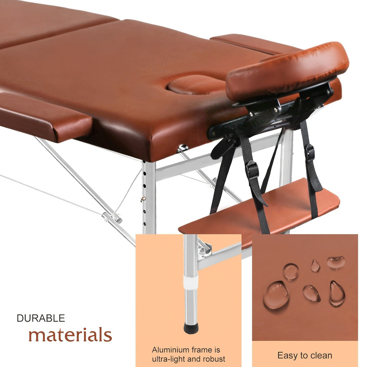Portable Folding Massage Table Professional Lash Bed, Height Adjustable 8-Level Aluminium Legs, 30.9" Wide Tiltable Headrest for Spa Salon Tattoo Home Beauty