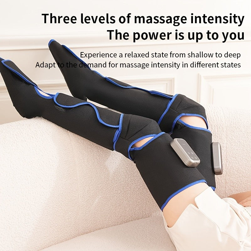 Full Leg Massager with Heat & Vibration Cordless Rechargeable – 4 Modes Pneumatic Compression for Calves Thighs Knees Ankles Soles, Large Screen, Mother's Day Father's Day Gift