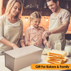 Nonstick Loaf Pan with Lid Carbon Steel Pullman Bread Pan – 9.5 & 10.5 & 13-Inch Homemade Bread Baking Pan with Bread Bags for Sandwiches & Toast
