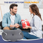 Ergonomic Cervical Memory Foam Pillow – Contour Support with Cooling Silk Cover | White & Gray