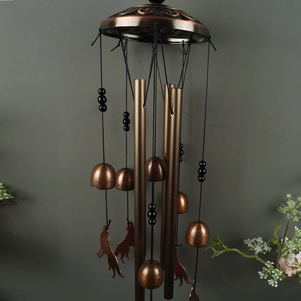 Wolf Wind Chimes Outdoor Metal – Unique Wolf Gift for Women & Men, Memorial Sympathy Birthday Gift, Patio Garden Porch & Yard Decor