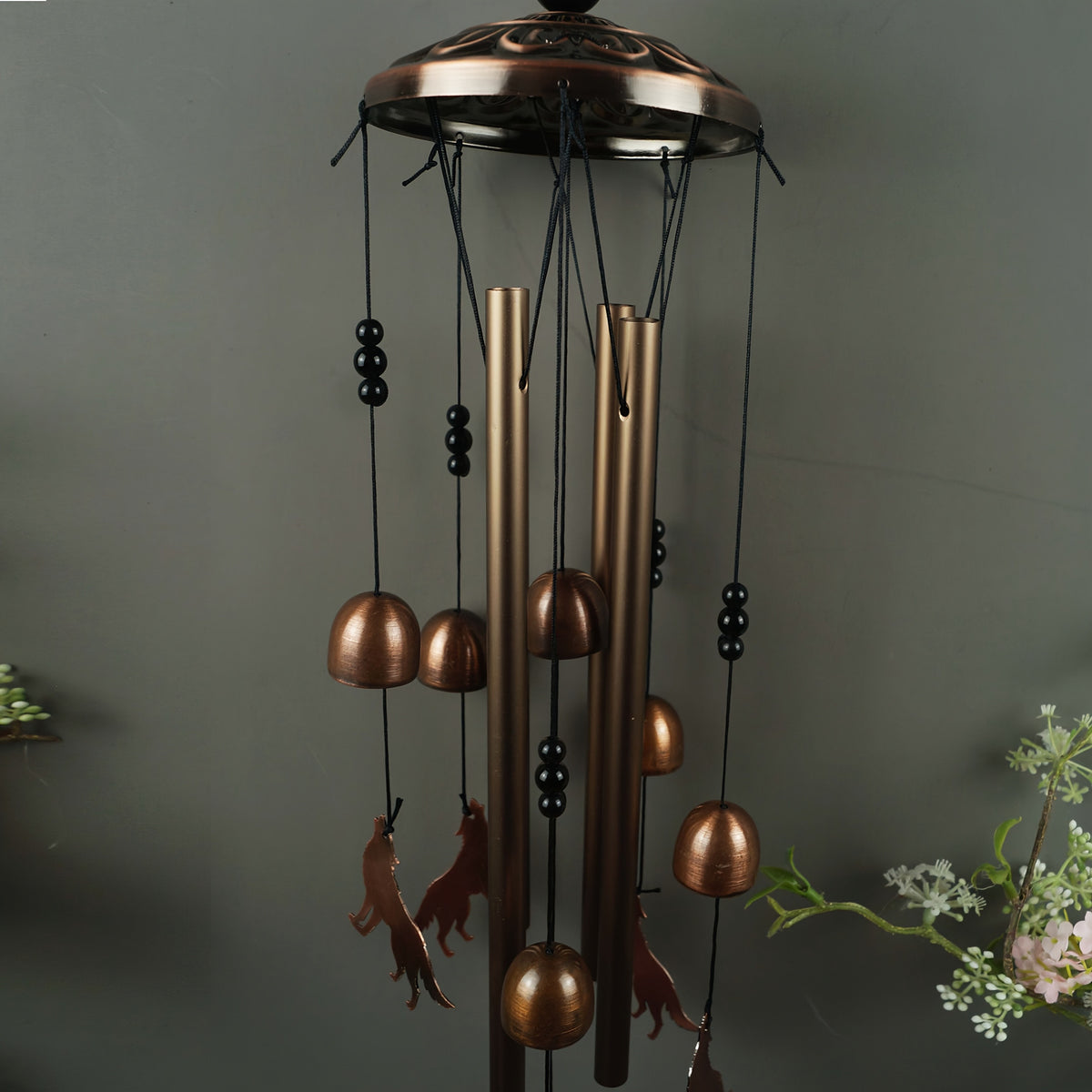 Wolf Wind Chimes Outdoor Metal – Unique Wolf Gift for Women & Men, Memorial Sympathy Birthday Gift, Patio Garden Porch & Yard Decor