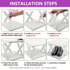 Stackable Shoe Rack Organizer 6 or 9 Tier – Plastic Vertical Shoe Shelf for Entryway, Hallway, Bedroom & Closet, Holds 6–9 Pairs, Easy Assembly, Black or White