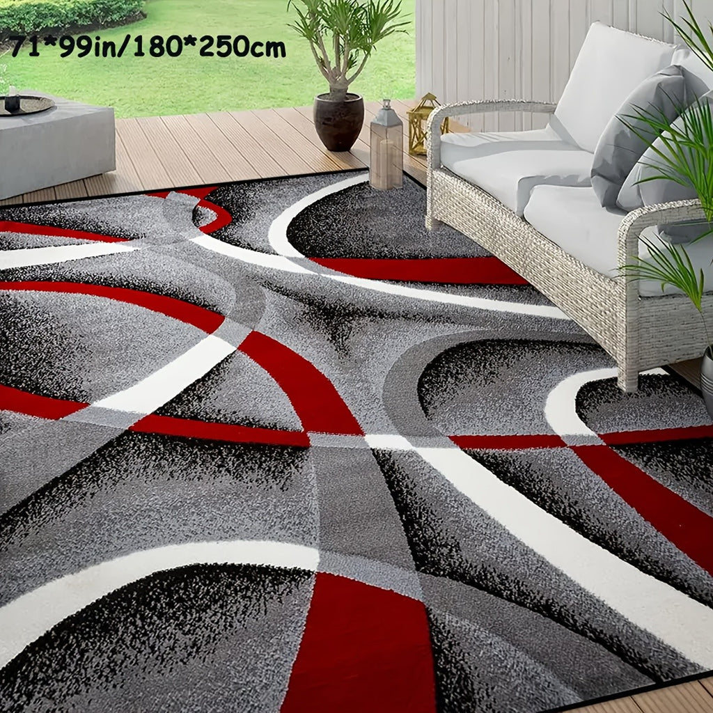 Christmas Area Rug Abstract Geometric Non-Slip Machine Washable – Holiday Decor Accent Rug for Living Room, Bedroom, Kitchen, Dining Room & Outdoor