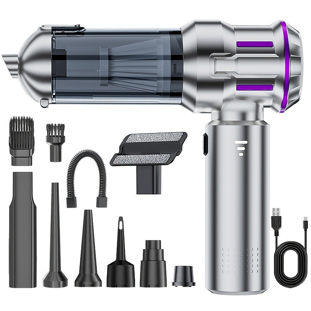 Handheld Vacuum Cleaner 25000PA – 9-in-1 Cordless Car Vacuum, Rechargeable Brushless Motor, Washable Filter, Low Noise for Car, Home, Pet & Office
