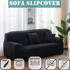 Printed L Shape Sofa Cover with Pillowcase – High Stretch Elastic Spandex Slipcover for 1 2 3 4 Seater Sectional, Pet Dog Furniture Protector for Living Room