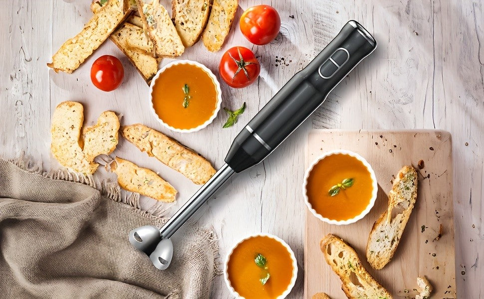 400W Immersion Hand Blender Stick Mixer with 304 Stainless Steel Blades, 2 Speeds & Turbo Mode, Detachable Base – 5-in-1 Set Available, Perfect for Soups, Smoothies, Purees & Baby Food