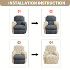 1 Seat Sofa Slipcover Stretch Recliner Cover Elastic Armchair Slipcover Washable Spandex Couch Cover with Pocket for Living Room Office Home - 5 Colors Dark Gray Beige Coffee Green Navy Blue