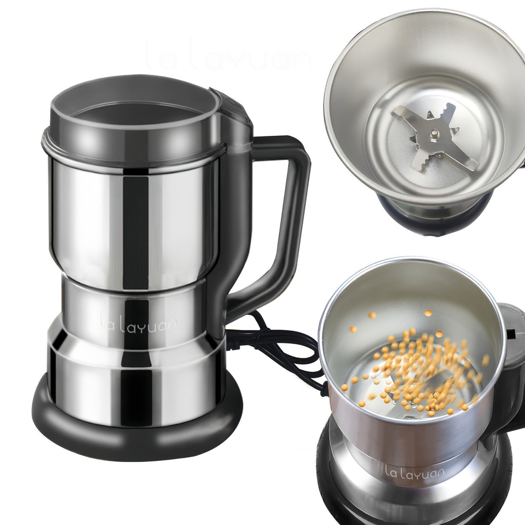 Electric Coffee Bean Grinder 300W 400g/14oz, 8-Blade Stainless Steel, One-Touch Button, Grinds Up to 36 Cups in 10 Seconds – Also for Spices, Grains & Nuts