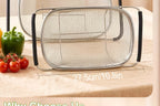 Expandable Over-the-Sink Stainless Steel Colander Strainer Basket – Fine Mesh with Rubber Grip for Draining Vegetables, Fruits & Pasta, Adjustable Sink Strainer, Small or Large