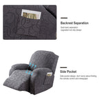 Stretch Recliner Sofa Slipcover Set of 4, Washable Couch Protector for Single Reclining Sofa with Elastic Base, Furniture Cover for Living Room