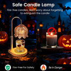 Candle Warmer Lamp Adjustable Height Dimmable Flameless – Vintage Iron Tabletop with Timer, 120V, Home Decor Gift