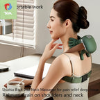 USB Cordless Neck & Shoulder Massager with 6D Hand Simulation – Electric Deep Kneading Shiatsu Massager for Neck Shoulder Back Pain Relief, USB-Powered with Charging Cord