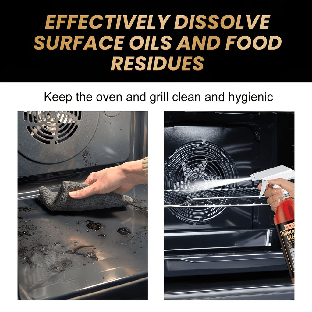 Oven & Stove Foam Cleaner Spray – Powerful Degreaser Removes Stubborn Grease & Baked-On Stains from Ovens, Grills, Stovetops & Metal Surfaces – Gentle Formula with Citric Acid, Kitchen Cleaning Essentials