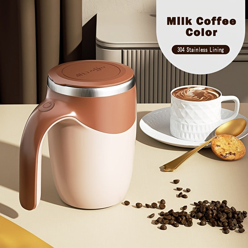 Self Stirring Coffee Cup 8.45oz Automatic - One Button Electric Mixing Mug with Lid, Reusable Travel Cup for Coffee, Milk & Protein Powder, Style A & B, Perfect Christmas Gift