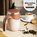 Self Stirring Coffee Cup 8.45oz Automatic - One Button Electric Mixing Mug with Lid, Reusable Travel Cup for Coffee, Milk & Protein Powder, Style A & B, Perfect Christmas Gift